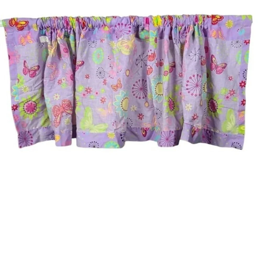 Sonoma Life + Style Home Colorful Butterfly Floral Valance Short Curtain